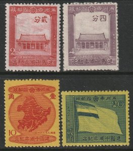 Manchukuo 142-145 set MH