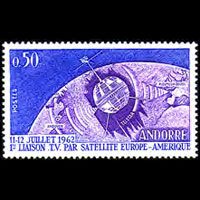 ANDORRA FR. 1962 - Scott# 154 Telstar Sat. Set of 1 NH