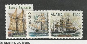 Aland, Postage Stamp, #31-33 Mint NH, 1988 Ships, JFZ