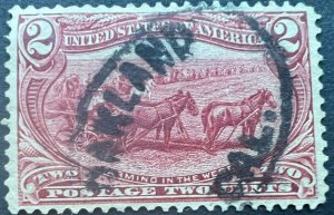 Scott#: 286 - Farming Trans-Mississippi 2¢ 1898 BEP used single stamp - Lot B5