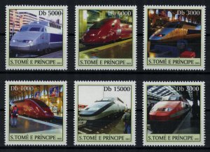 S. TOME E PRINCIPE 2003 - Speed trains / complete set MNH