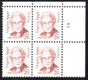 United States Scott #2197 Plate Block of 4 MINT NH OG, rich strong color.