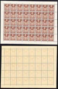 1939 2/6 Brown Complete Sheet of 40 U/M inc Q29h