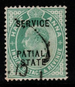 INDIA-PATIALA SGO33 1907 ½a GREEN USED