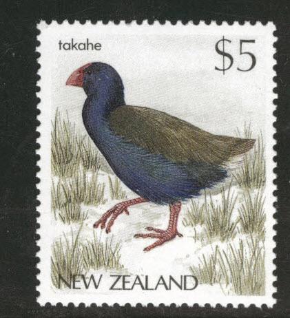 New Zealand Scott 835 MNH** 1988 $5 Takahe bird CV$3.50