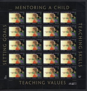 UNITED STATES SCOTT #3556 MENTORING A CHILD SHEET(20) MINT NEVER HINGED