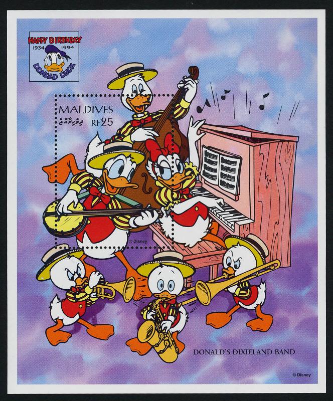 Maldives 2061-2 MNH Disney, Music, Donald Duck 60th Birthday