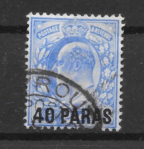 GREAT BRITAIN/TURKEY/LEVANT,  KEVII 40 PARAS Overprint on 2½d Ultramarine