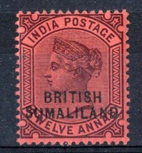 Somaliland 1903 India QV ovpt at base 12a fine mint with SUMALILAND variety sg
