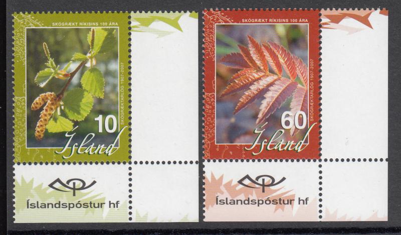 Iceland MNH 2007 Scott #1101-#1102 Set of 2 Organized Forestry in Iceland Cen...