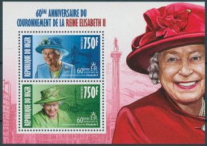 Niger 2013 MNH Royalty Stamps Queen Elizabeth II Coronation 60th Anniv 2v M/S II