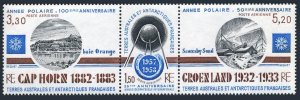 FSAT C73-C75a strip, MNH. Mi 177-179. Orange Bay, Scoresby Sound Base, Sputnik.