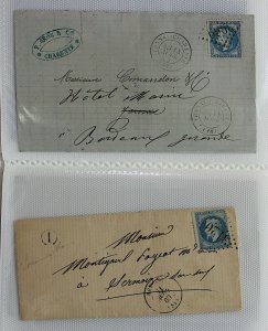 France 1863 /70 bundle of 20c blue perforate Napoleon covers  entires FU Covers