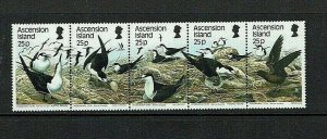 Ascension Island: 1988  Sea Birds, (2) Sooty Tern horizontal strip, MNH set