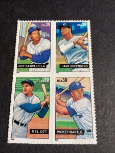 Scott #4080-83 Baseball Sluggers 39c (Block of 4) MNH-2006-US