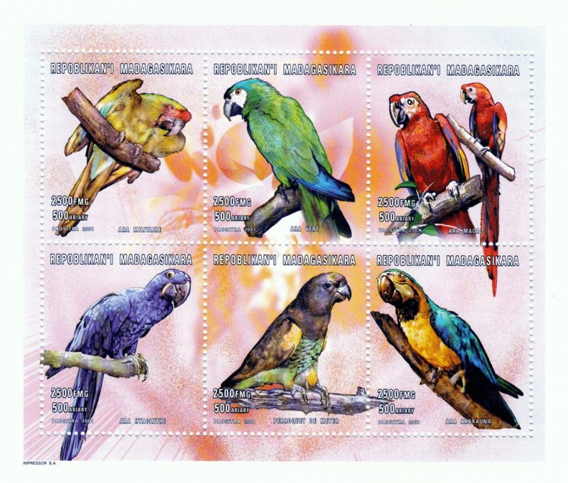 Madagascar 2001 Imperf. 2001 Birds Full No. 2538-2549-