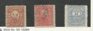 Argentina, Postage Stamp, #43, 45 Mint Hinged, 44 Used, 1882 Set, JFZ