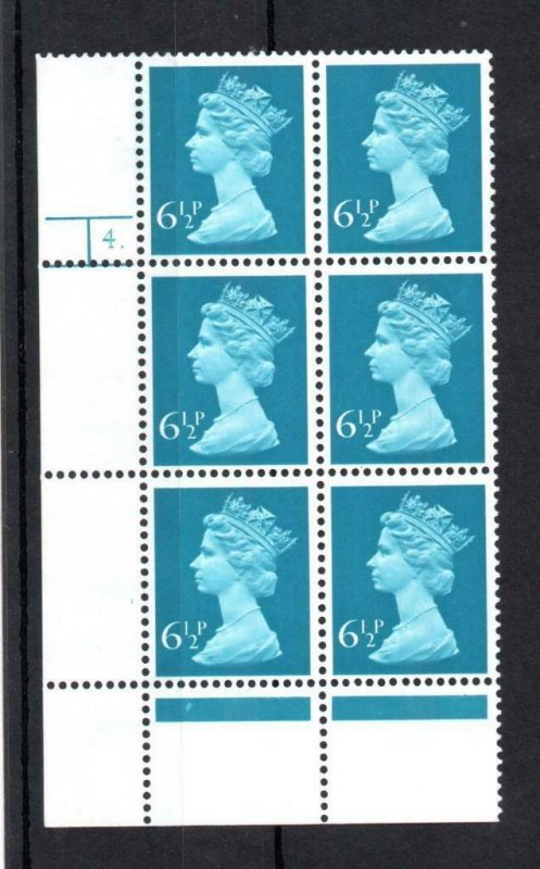 61/2p MACHIN UNMOUNTED MINT CYLINDER 4. p18 BLOCK Cat £12