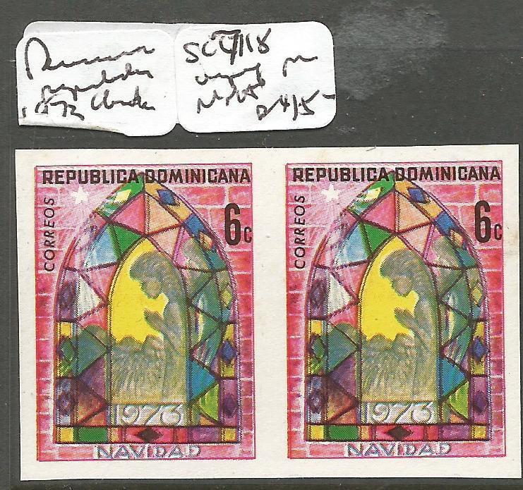 Dominican Republic 1973 Christmas SC 7118 Imperf Pair MNH (1cuv)