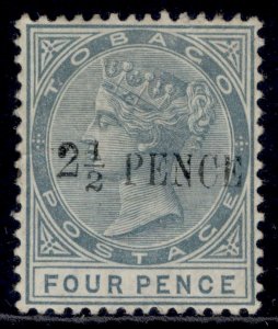 TOBAGO QV SG31, 2½d on 4d grey, M MINT. Cat £26.