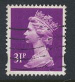 GB QE II Machin - SG Y1695   Used  31p  orange under flourescent light