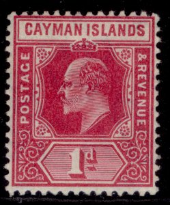 CAYMAN ISLANDS EDVII SG26, 1d carmine, LH MINT.