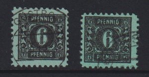 Germany  Mecklenburg-Vorpommern #12N1 used 1945 numbers 6pf  Michel 8x and 8y