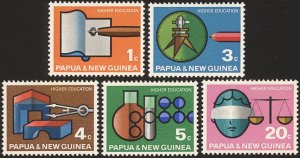 PAPUA NEW GUINEA Sc 232-36 VF/MLH - 1967 Higher Education-Complete Set