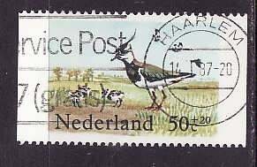 Netherlands-Sc#B600- id4-used semi-postal from booklet-Birds-1984-