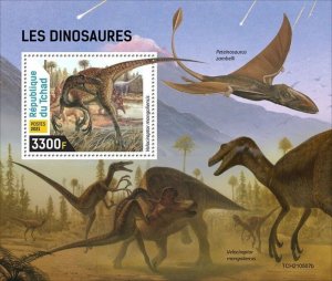 Chad - 2021 Dinosaurs, Velociraptor - Stamp Souvenir Sheet - TCH210507b 