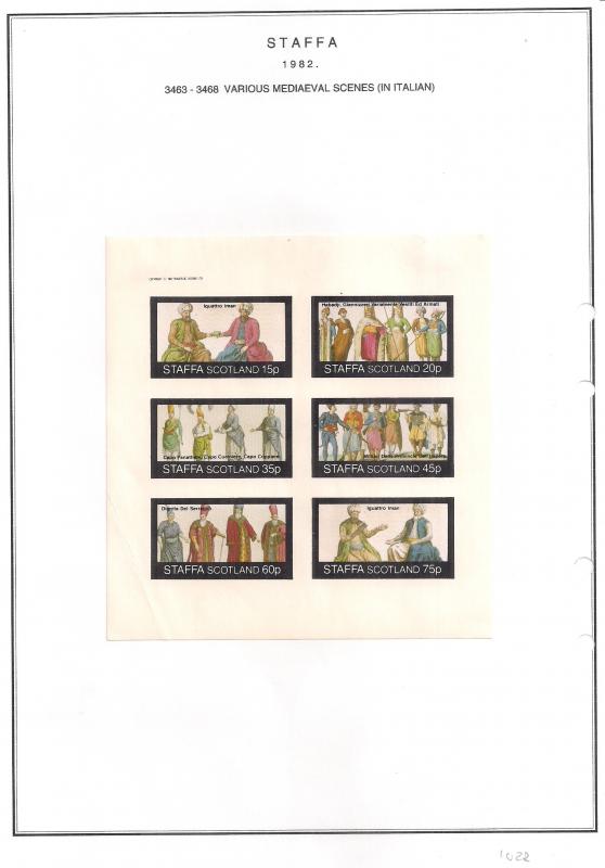 SCOTLAND - STAFFA - 1982 - Mediaeval Scenes #6 - Imperf 6v Sheet - MLH