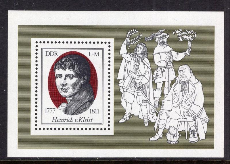 DDR #1855 MNH S/S CV$2.10 Kleist Playwright