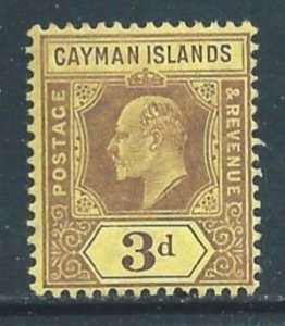 Cayman Island #24 MH 3p Edward VII - Wmk. 3