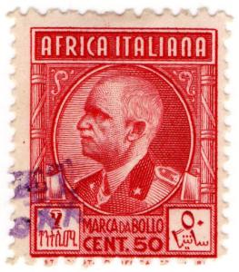 (I.B) Italy (Africa Colonies) Revenue : Marca da Bollo 50c (perf 11 x 13.5)