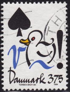 Denmark - 1994 - Scott #998 - used - Water Conservation Duck