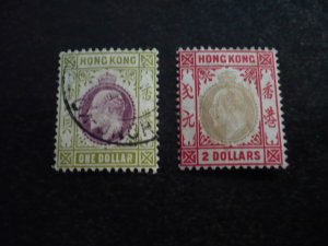 Stamps - Hong Kong - Scott# 103-104 - Used Part Set of 2 Stamps