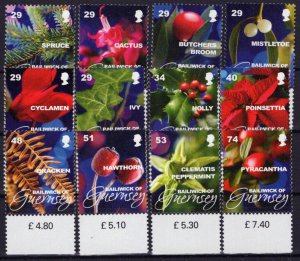 ZAYIX Guernsey 1010-1021 MNH Christmas Flowers Plants 090823S25M