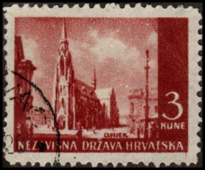 Croatia 36 - Used - 3k Osjek Cathedral (1941)