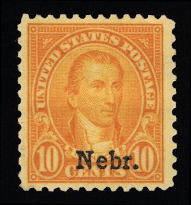 EXCELLENT GENUINE SCOTT #679 F-VF MINT OG VLH 1929 NEBRASKA OVERPRINT #19592