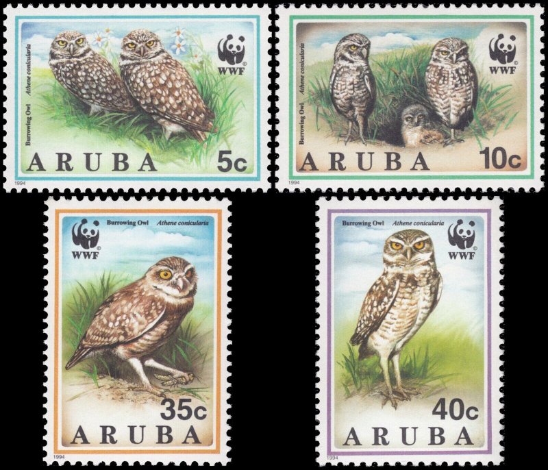 Aruba 1994 Sc 101-104 Owl Burrowing WWF Bird CV $8 