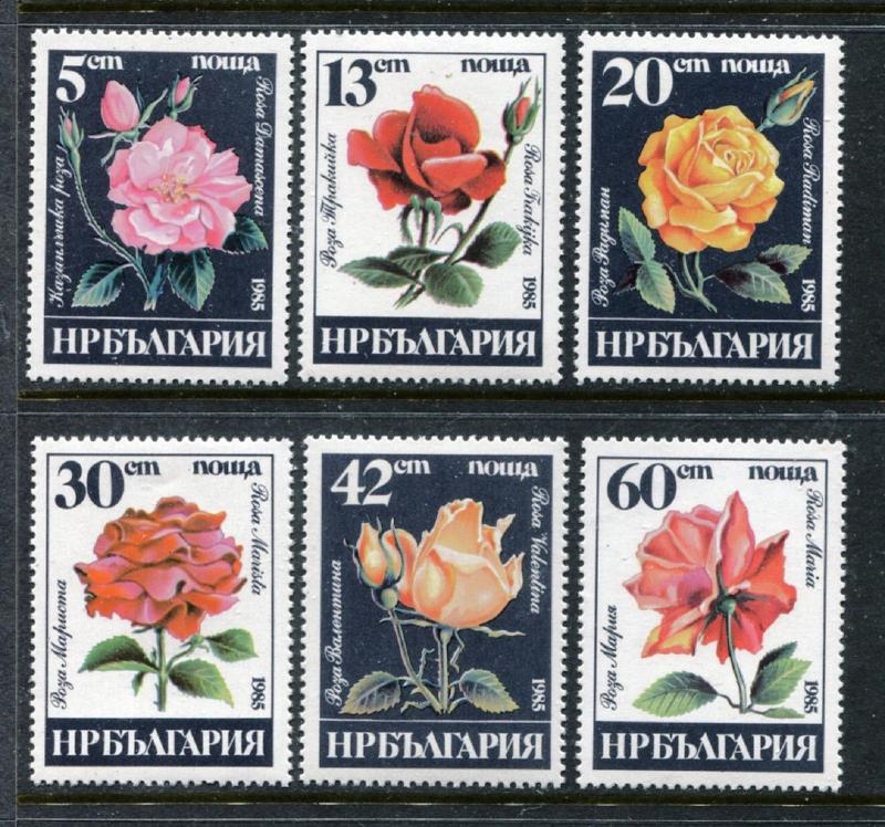 Bulgaria 3075-3080, MNH,  Flowers Roses 1985. x27123