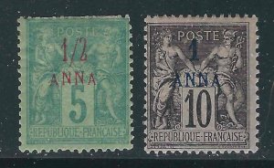 France Off Zanzibar 1-2 MH F/VF 1894 SCV $25.00