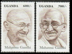 Uganda 1997 2v, Gandhi of INDIA 50th Ann.of Independence MNH 