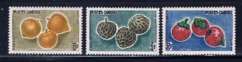 Cambodia 109-11 Never Hinged 1962 Fruit set; 