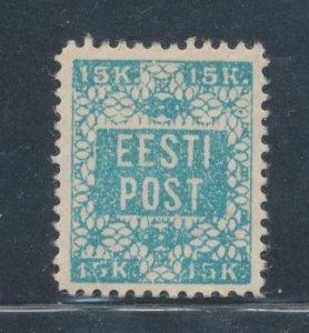 1918 Estonia - #5 - 15K. Lace Green Blue 11 1/2 - MNH**