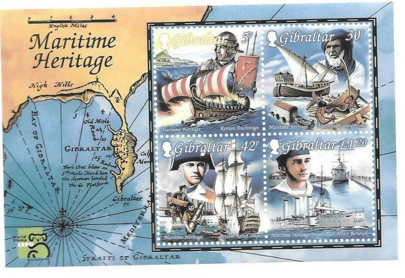 1999    GIBRALTAR  -  SG.  MS  876  -  MARITIME HERITAGE  -   MNH