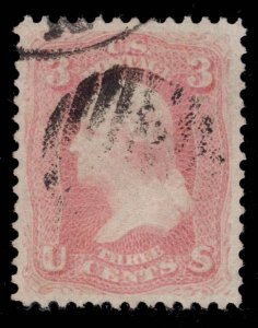 MOMEN: US STAMPS #64b ROSE PINK USED VF/XF PF CERT LOT #88925