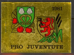 SWITZERLAND 1981 PRO JUVENTUTE Semi Postal Booklet w Sleeve Sc B484-B485 MNH