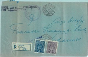 85421 - YUGOSLAVIA - Postal History - REGISTERED LOCAL COVER Sibenik TAXED 1940