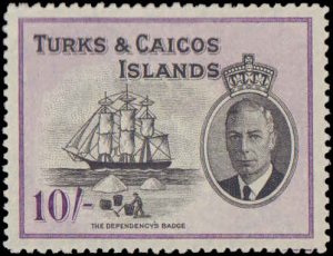 Turks & Caicos Islands #105-117, Complete Set(13), 1950, Hinged